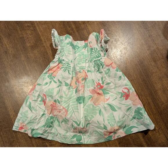 3-6Month Cat & Jack Girls Brightly Colored Floral Open Back Dress & Diaper Cover - Picture 2 of 6